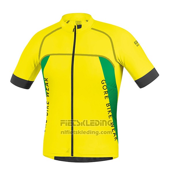 2017 Fietskleding Gore Bike Wear Power Alp-x pro Geel Korte Mouwen en Koersbroek